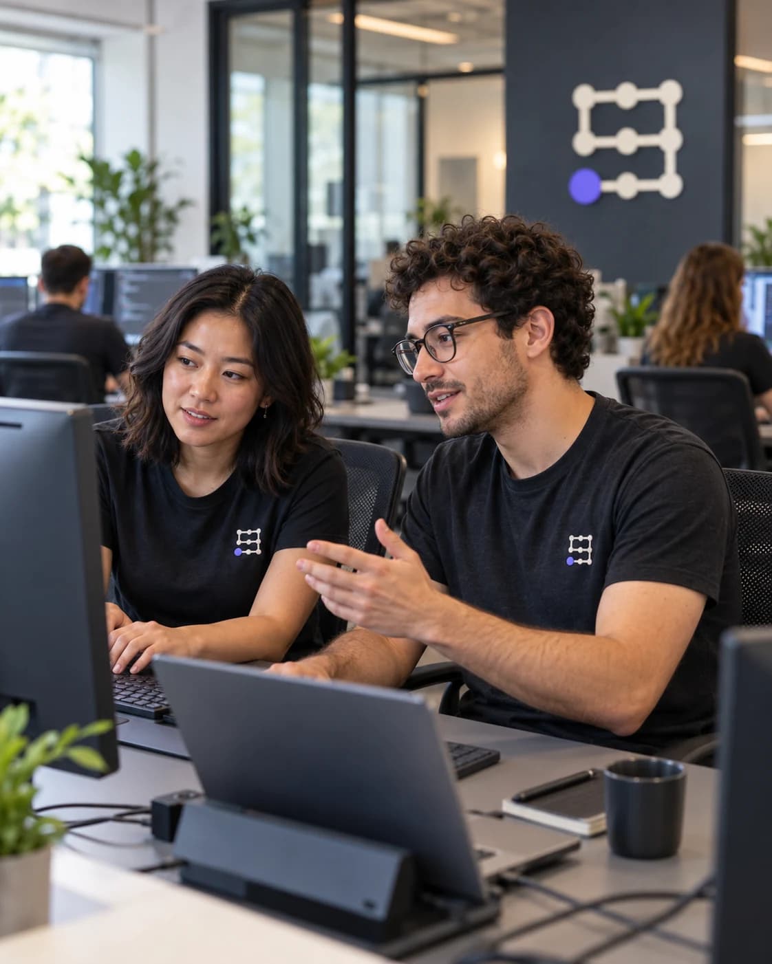 Two FromNine engineers pairing at a shared screen