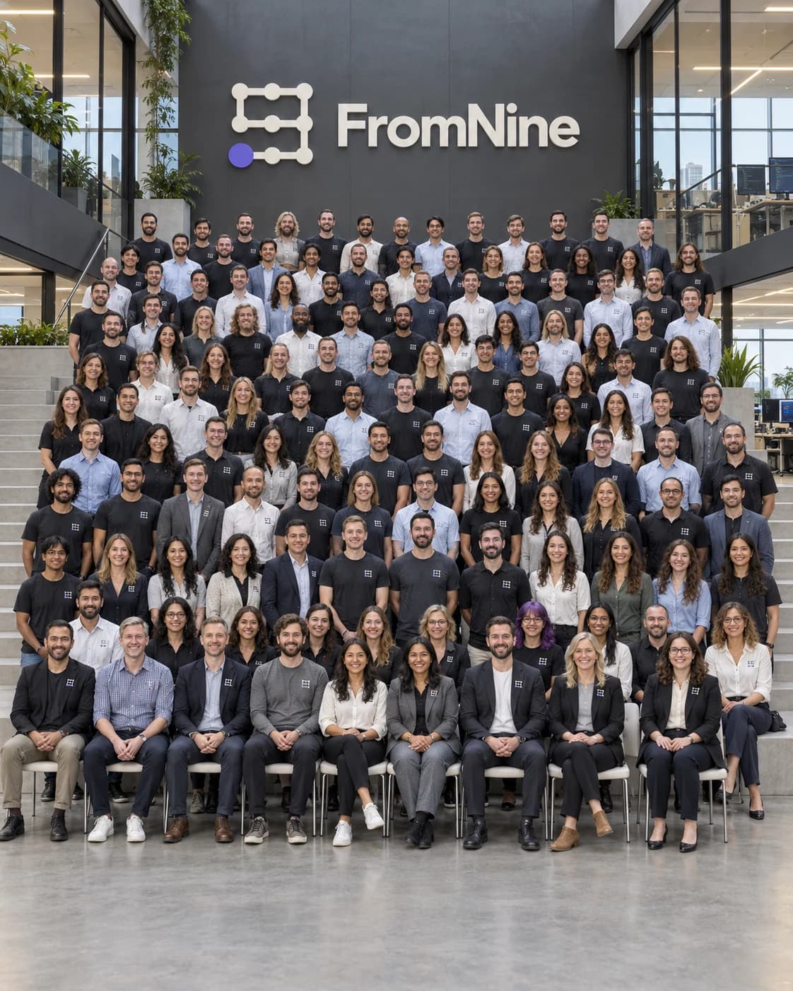 FromNine colleagues working together on a client project